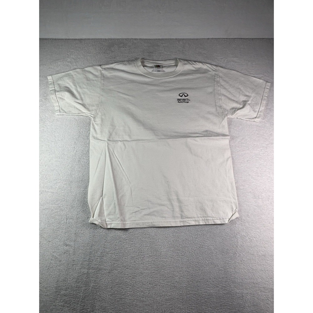 Fruit of the Loom Infiniti Baton Rouge T-Shirt Mens Large White Graphic Tee